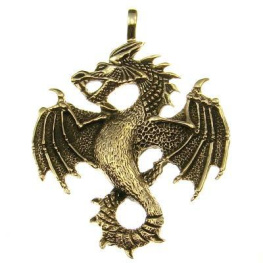 Bronzový amulet drak