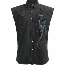 košile pánská bez rukávu (vesta) SPIRAL - DRAGON'S LAIR - Black