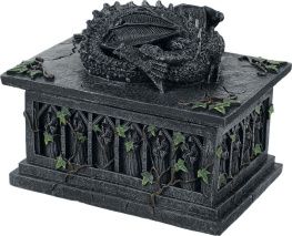 Nemesis Now Dragon Tarot Card Box dekorace šedá