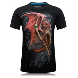 Pánské tričko s 3D potiskem s motivem draka
