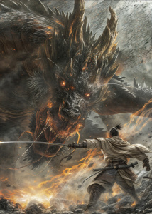 Plakát Asian Chinese Dragon attack