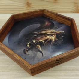 Q-workshop Dřevěný Dice Tray - Drak