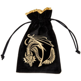 Váček na kostky Dragon Black & golden Velour